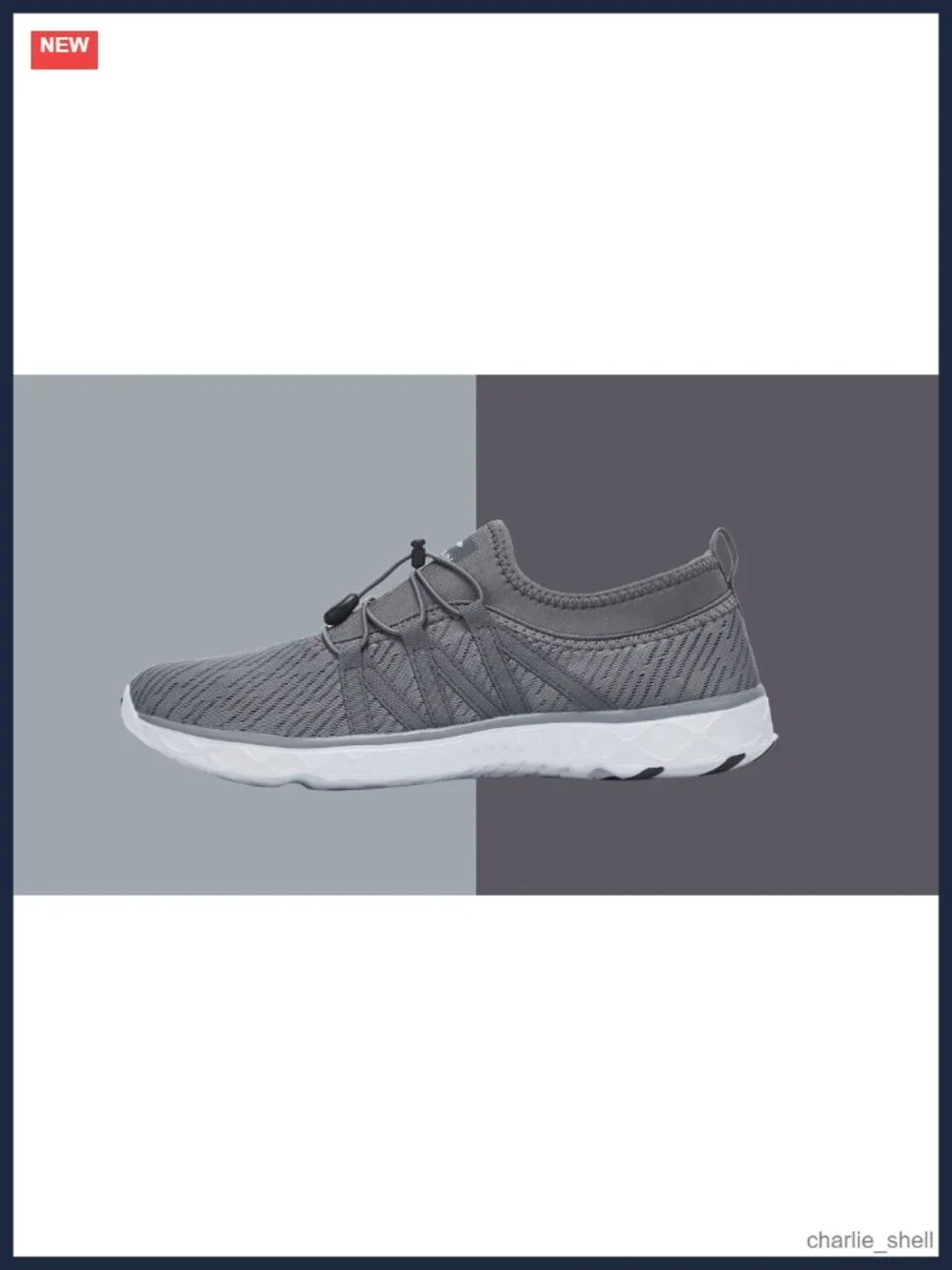 Men's Quick Drying Aqua Water Shoes Mesh Slip-On Drain Outsole